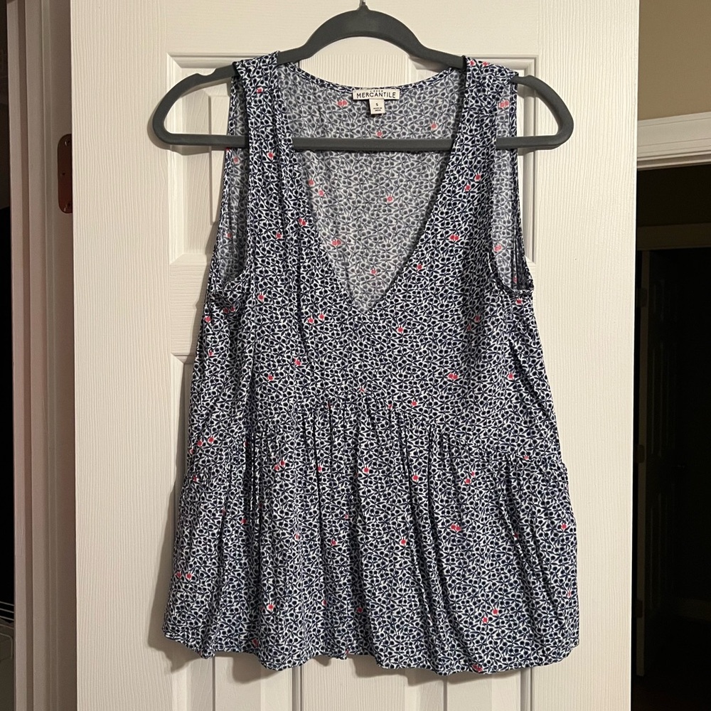 Patterned Peplum Tank